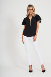Black Zipper Top - Viviana Style