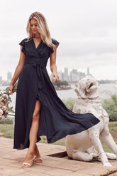 Navy Chiffon Wynter Maxi Dress