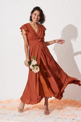 Rust Chiffon Maxi Dress for Wynter