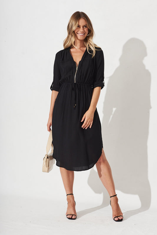 Black Zipper Dress
