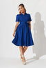 Royal Blue Midi Shirt Dress by Annmarie