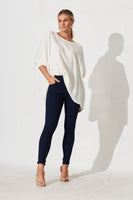 White Linen Blend Devina Blouse