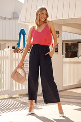 Fuchsia Satin Cami Top