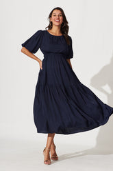Navy Celestial Midi Dress
