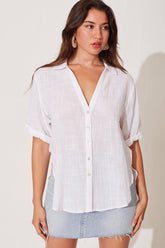 White Cotton Campbell Top