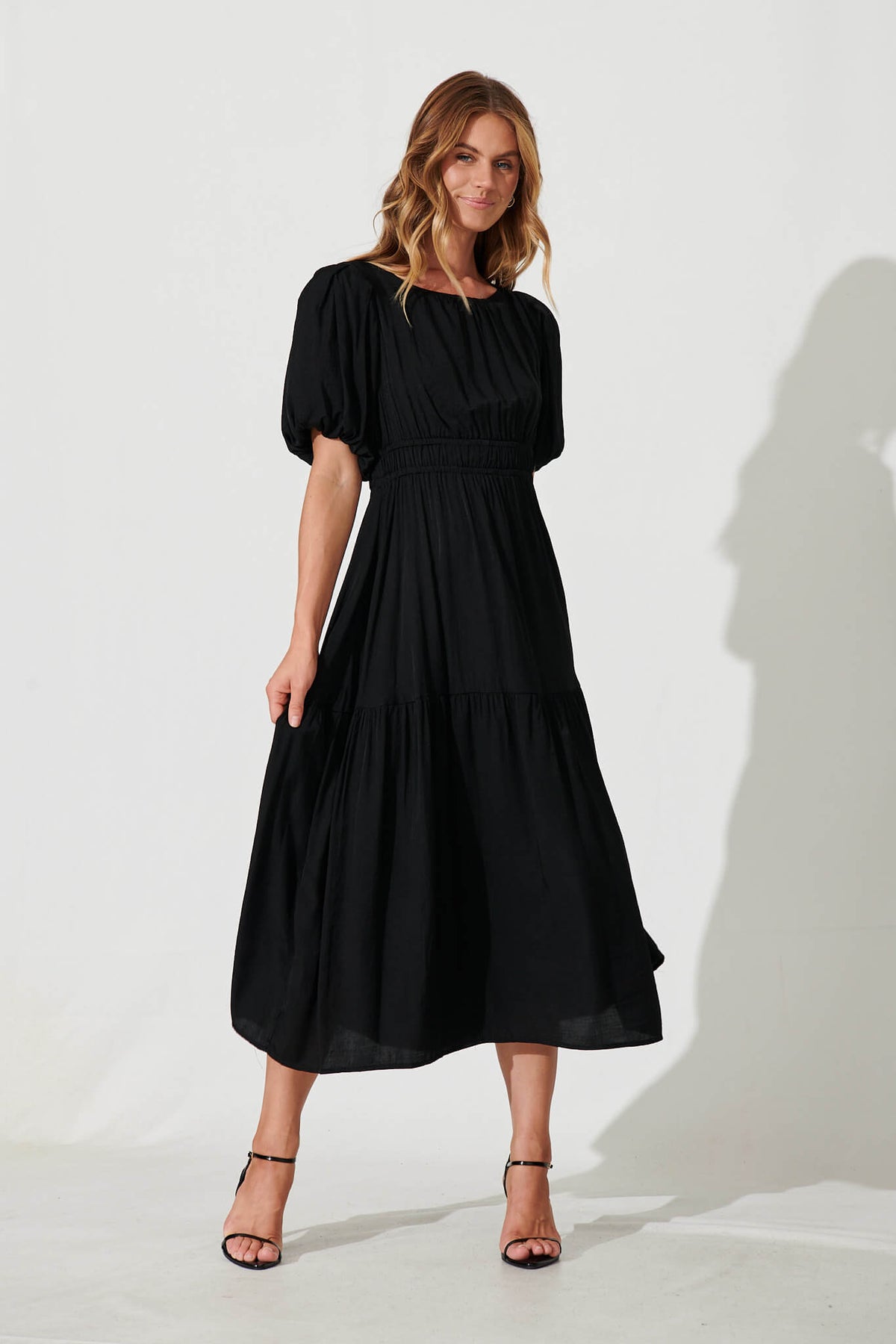 Black Starry Midi Dress