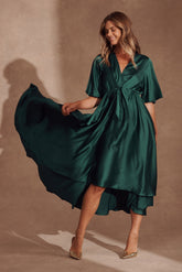 Emerald Green Satin Maxi Dress from Helsinki