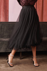 Chic Black Tulle Skirt