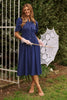 Navy Cotton Gemini Shirt Dress