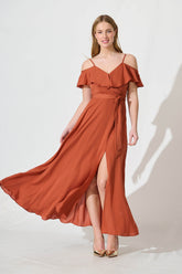 Rust Maxi Dress - Elegant & Stylish