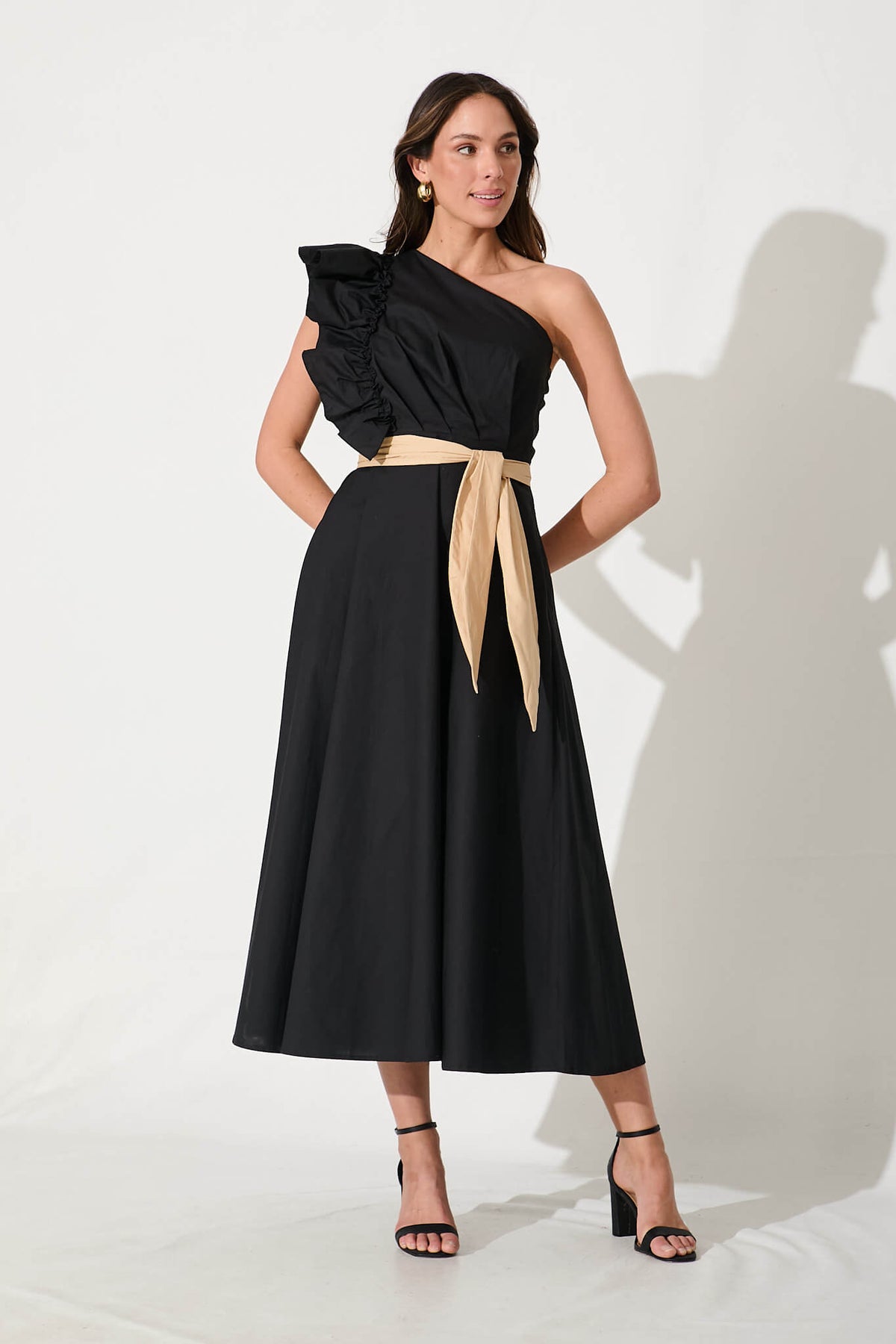 Black Cotton Maxi Dress - Irisa