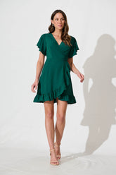 Emerald Wrap Dress - Stylish & Chic