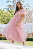 Blush Tulle Lotus Maxi Gown
