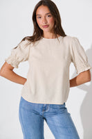 Oatmeal Linen Blend Melanie Top