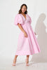 Pale Pink Cotton Midi Dress