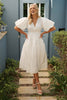 White Cotton Midi Dress - Amalie