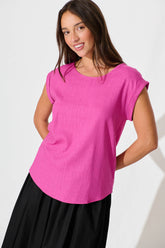 Pink Linen Blend Top