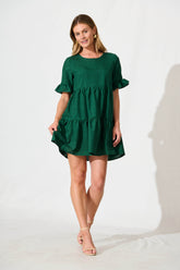 Emerald Green Smock Dress