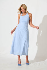 Pale Blue Cotton Maxi Dress by Fiorah