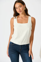 White Linen Blend Cami Top