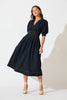 Navy Blue Midi Dress - Hazelina