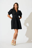 Black Cotton Hazel Dress