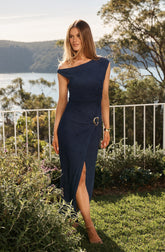 Navy Midnight Whisper Midi Dress