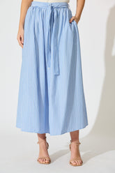 Blue & White Striped Pattie Maxi Skirt