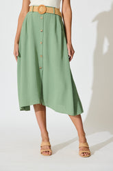 Sage Fawn Maxi Skirt with Belt