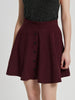 Red Buttoned A-Line Skirt