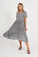 Black & White Gingham Smock Dress