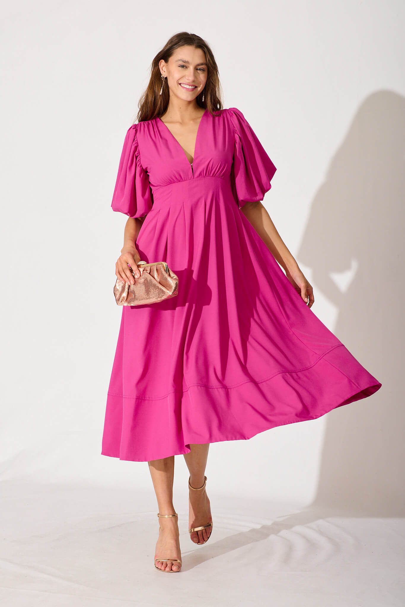 Magenta Daydream Midi Dress