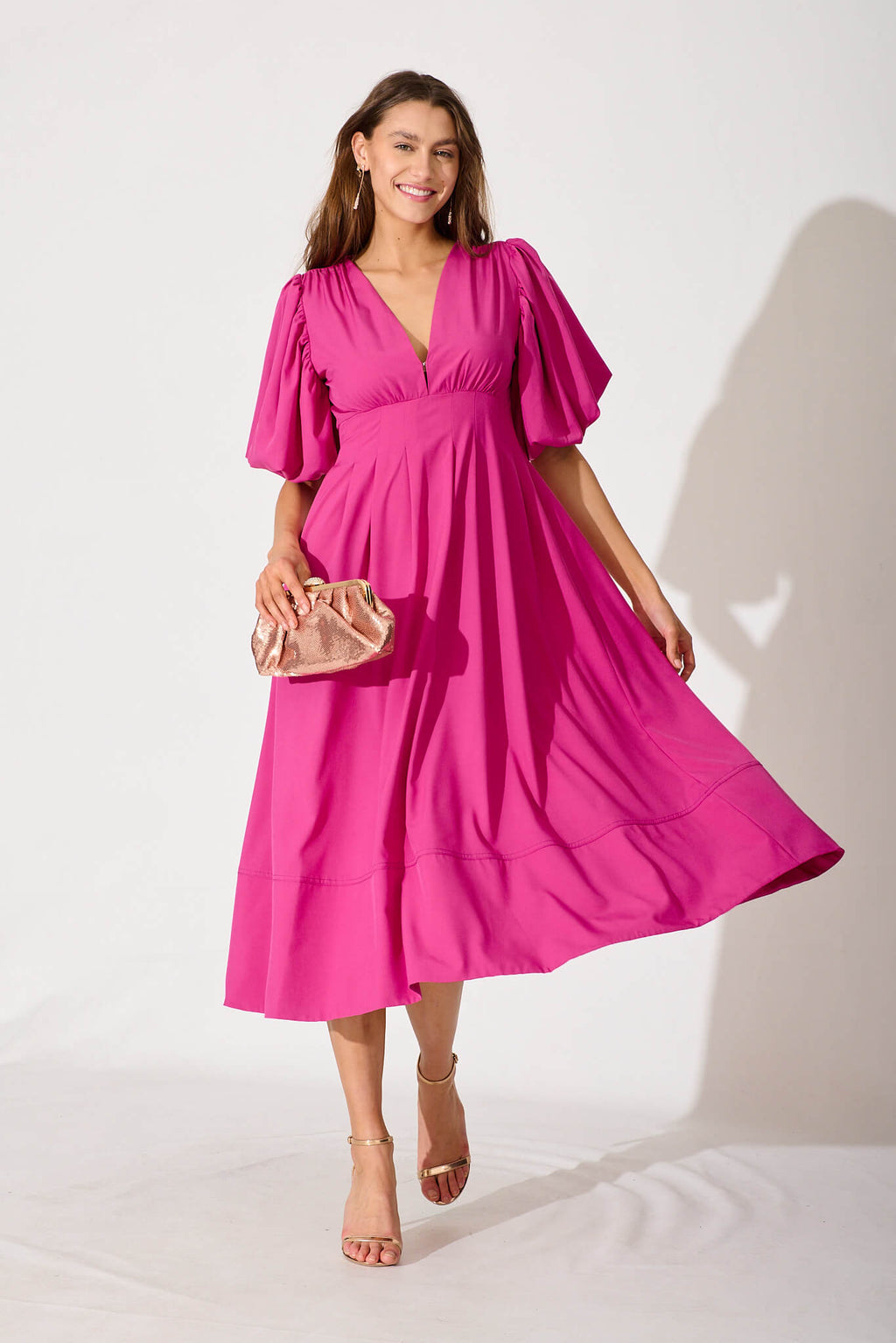 Magenta Daydream Midi Dress