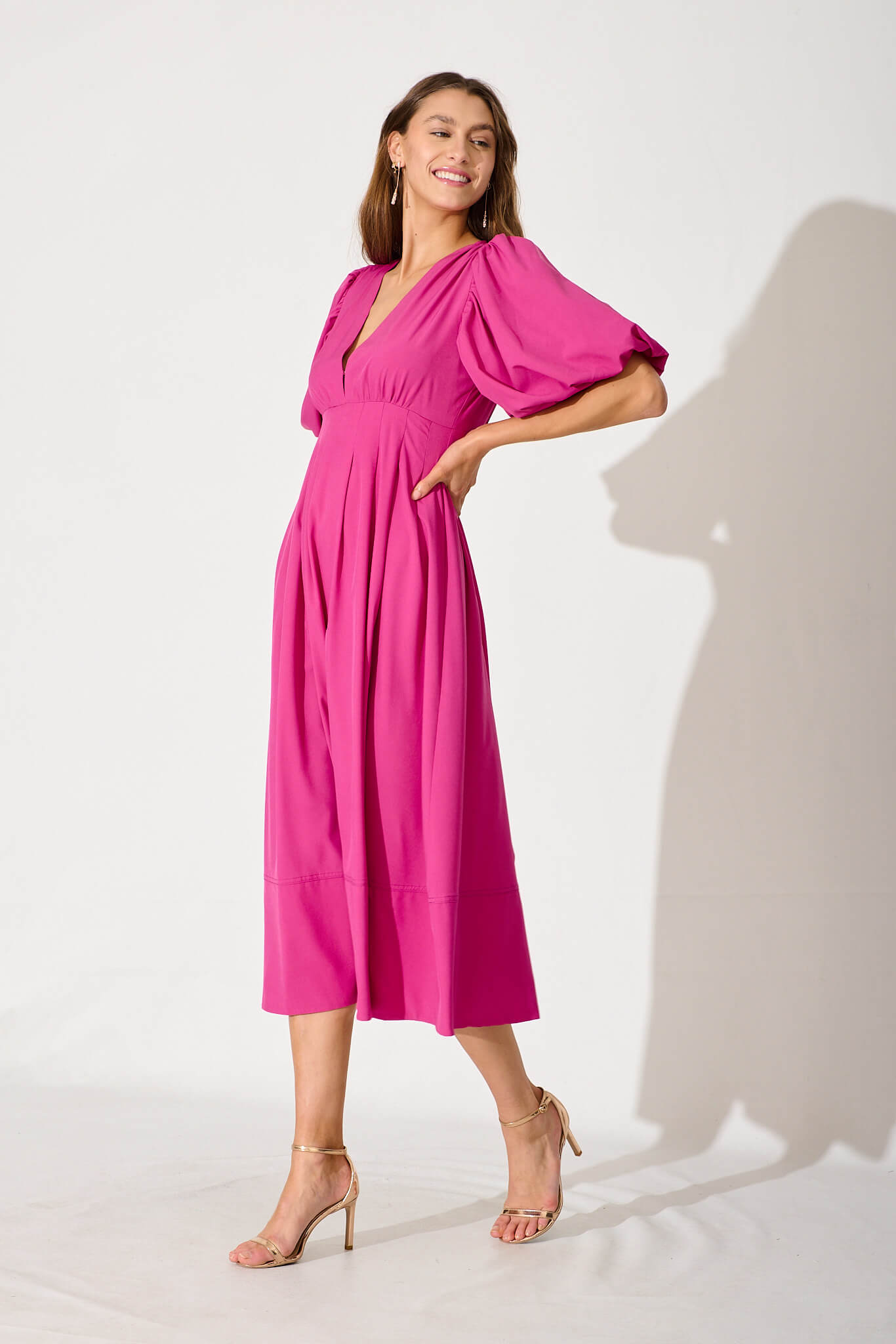 Magenta Daydream Midi Dress