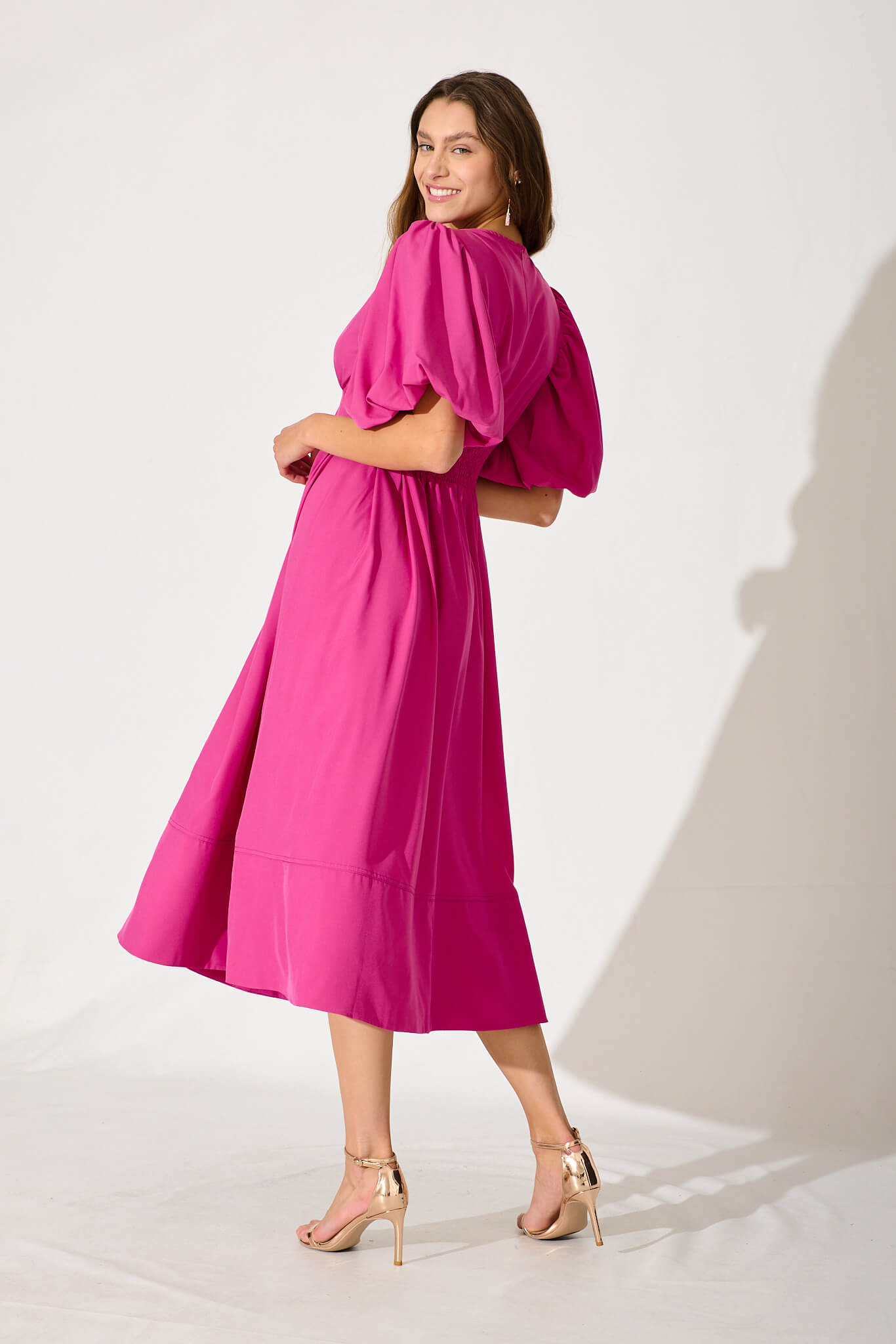 Magenta Daydream Midi Dress