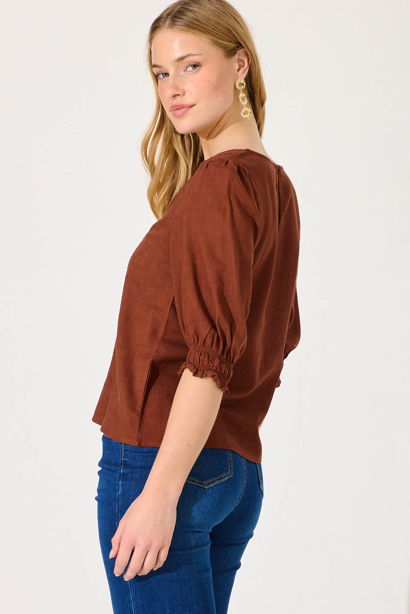 Chocolate Linen Top
