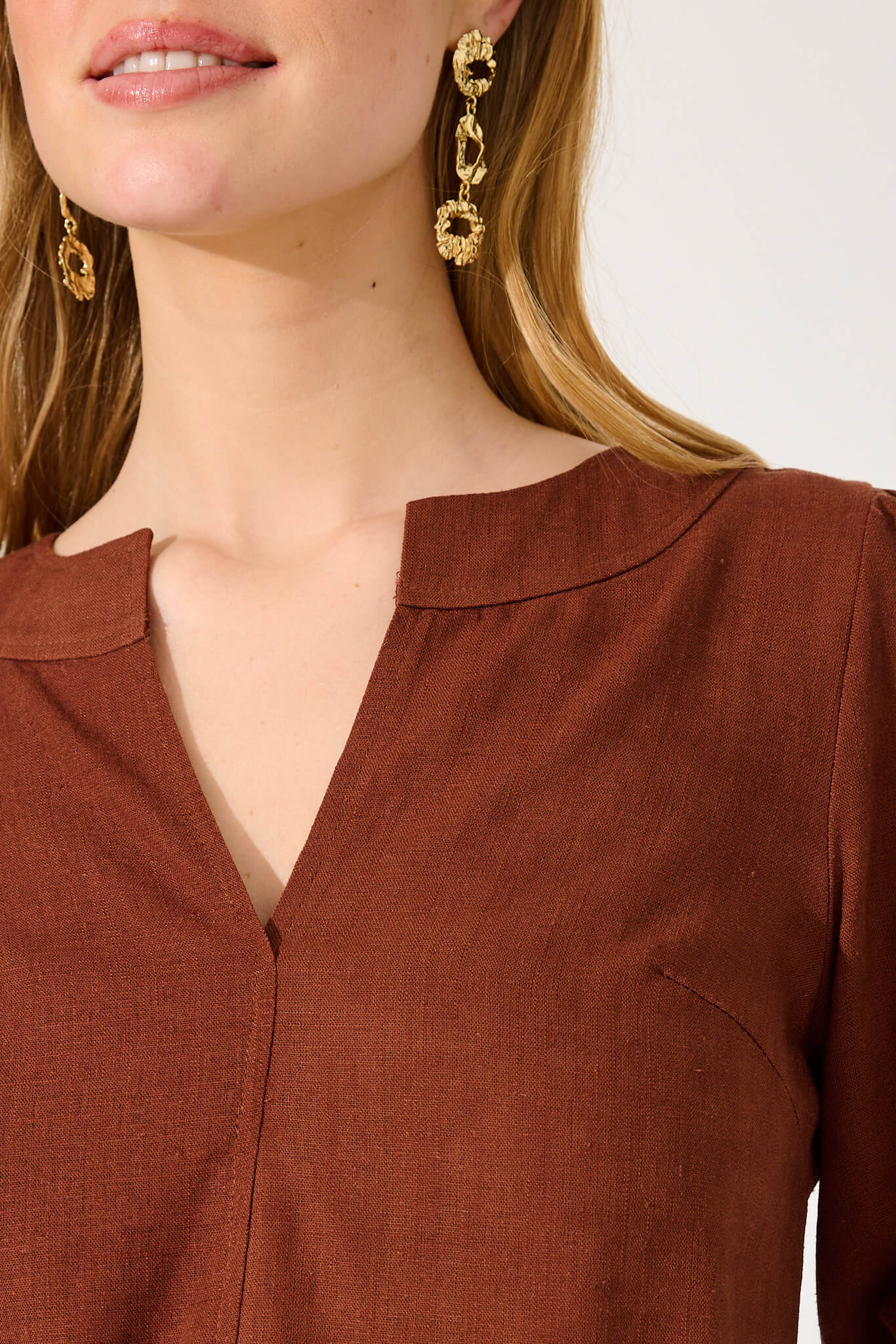 Chocolate Linen Top