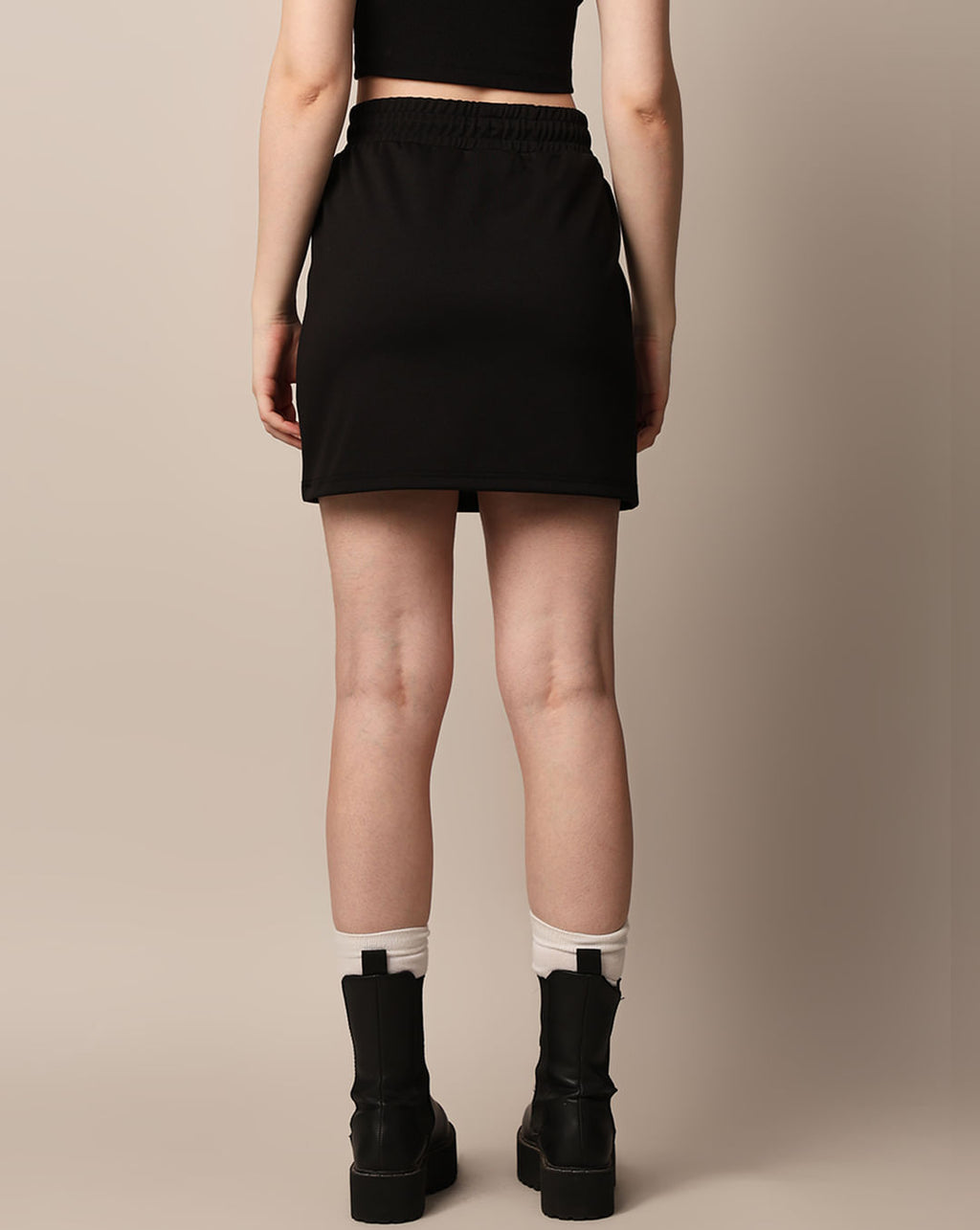Fashionable Black Co-Ord Set with Cargo Skirt