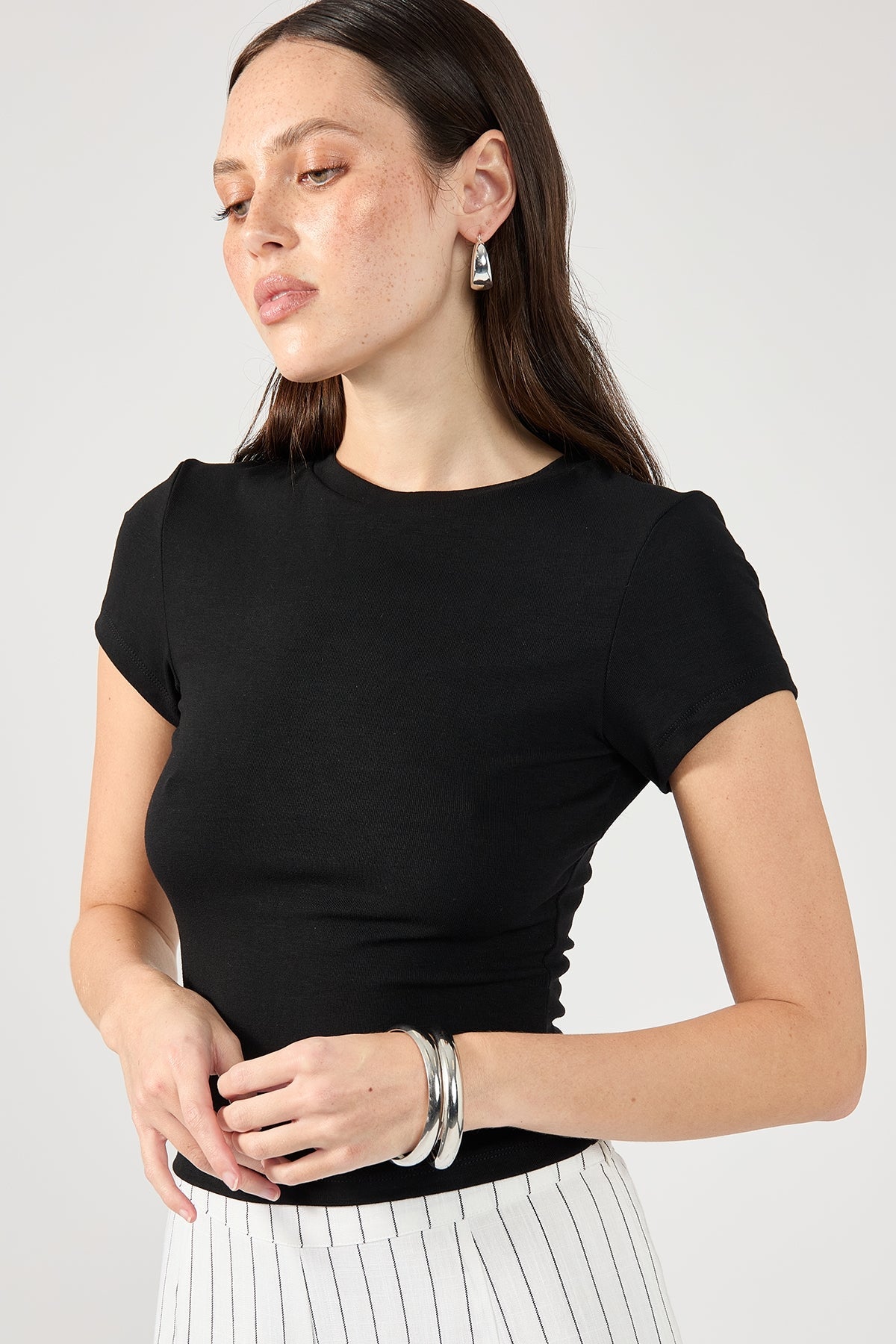 Black Cap Sleeve Tee