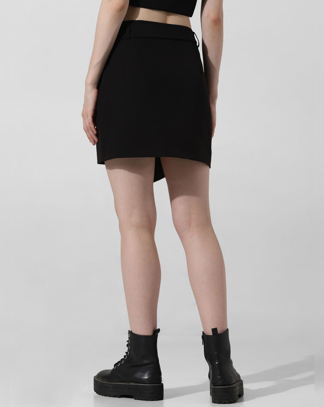 Black High Rise Co-Ord Wrap Skirt