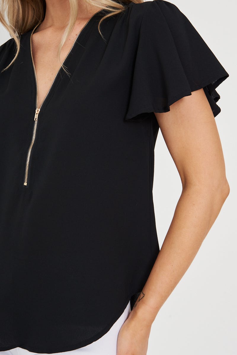 Black Zipper Top - Viviana Style