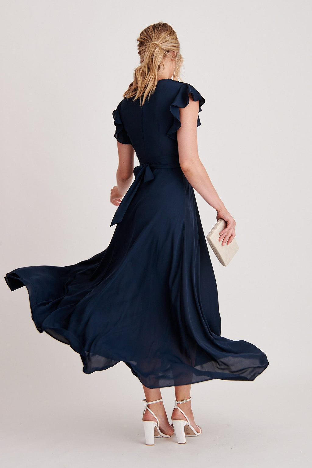 Navy Chiffon Wynter Maxi Dress