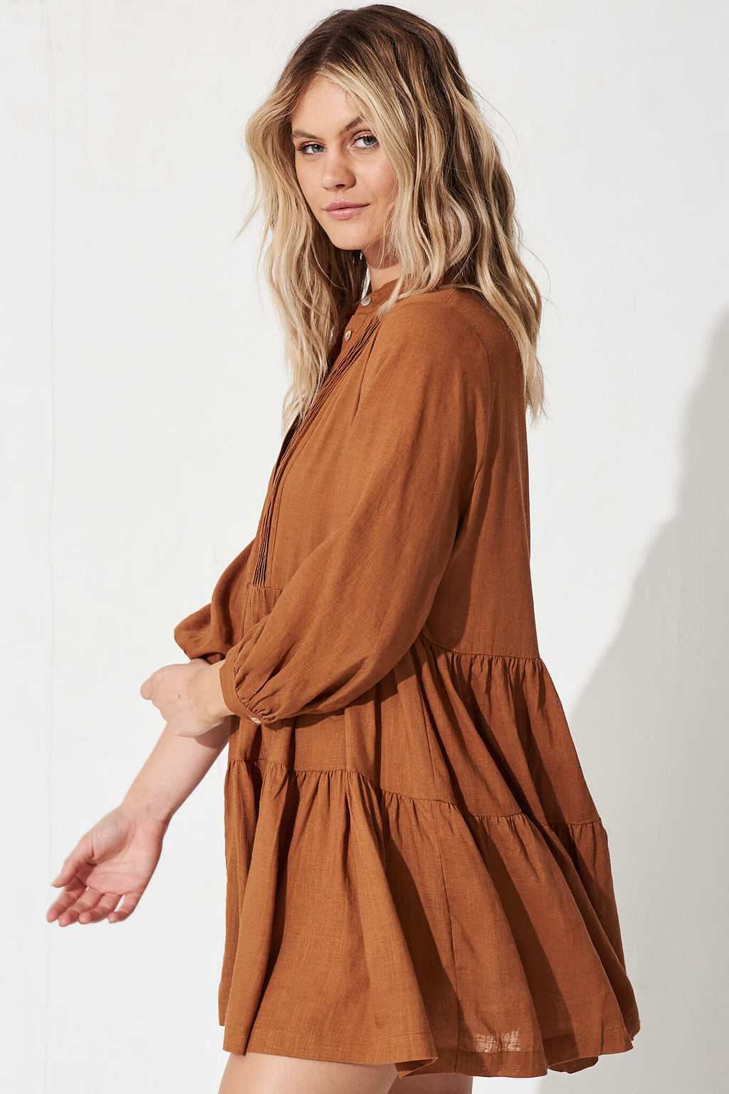 Caramel Brown Flowy Dress