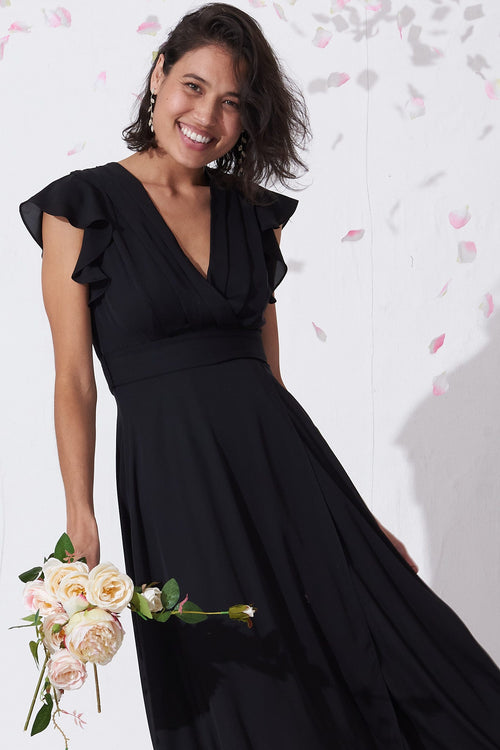 Black Chiffon Maxi Dress - Wynter