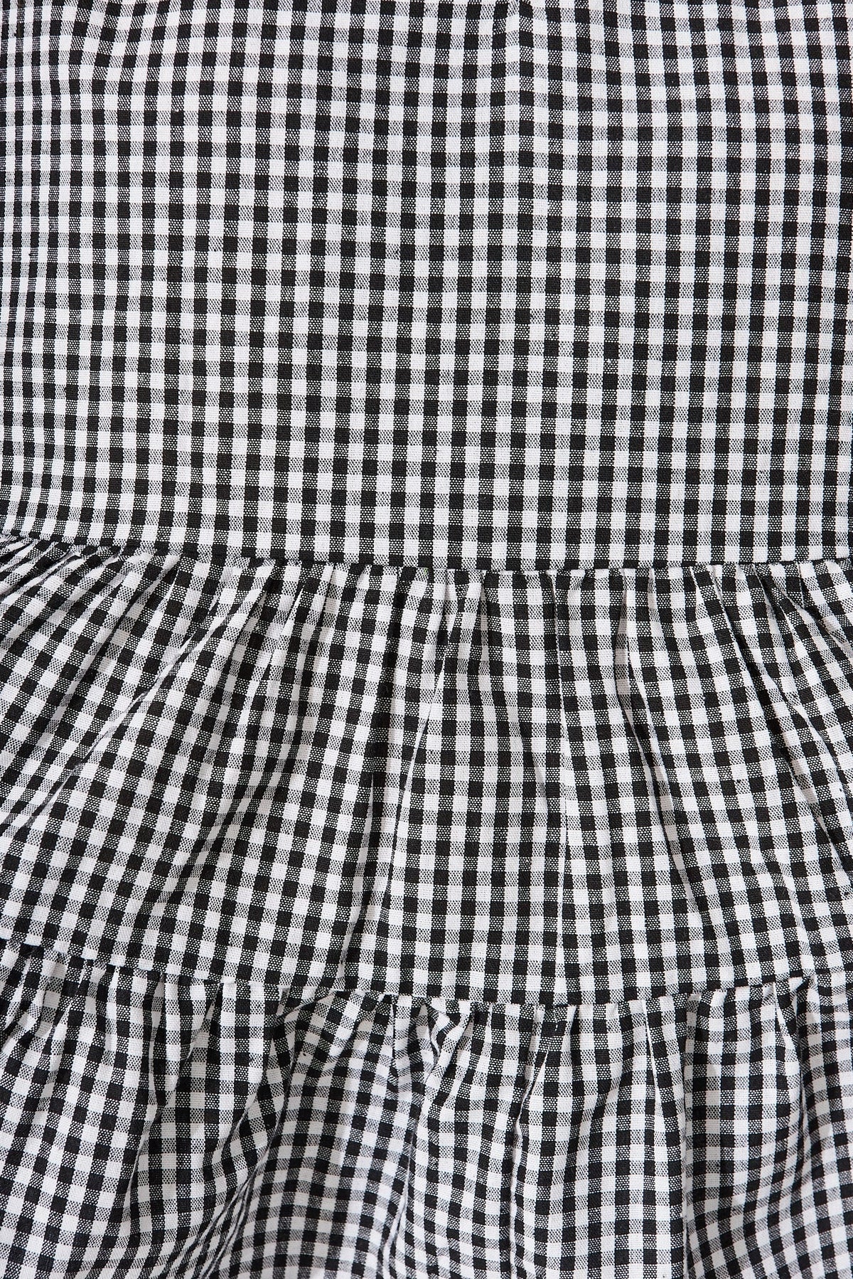 Checkered Cotton Top in Black & White
