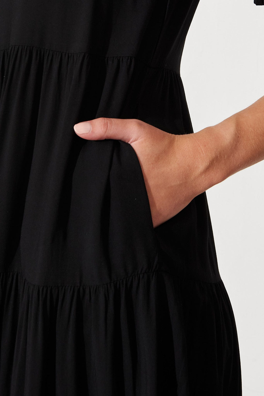 Black Midi Smock Dress - Nevi