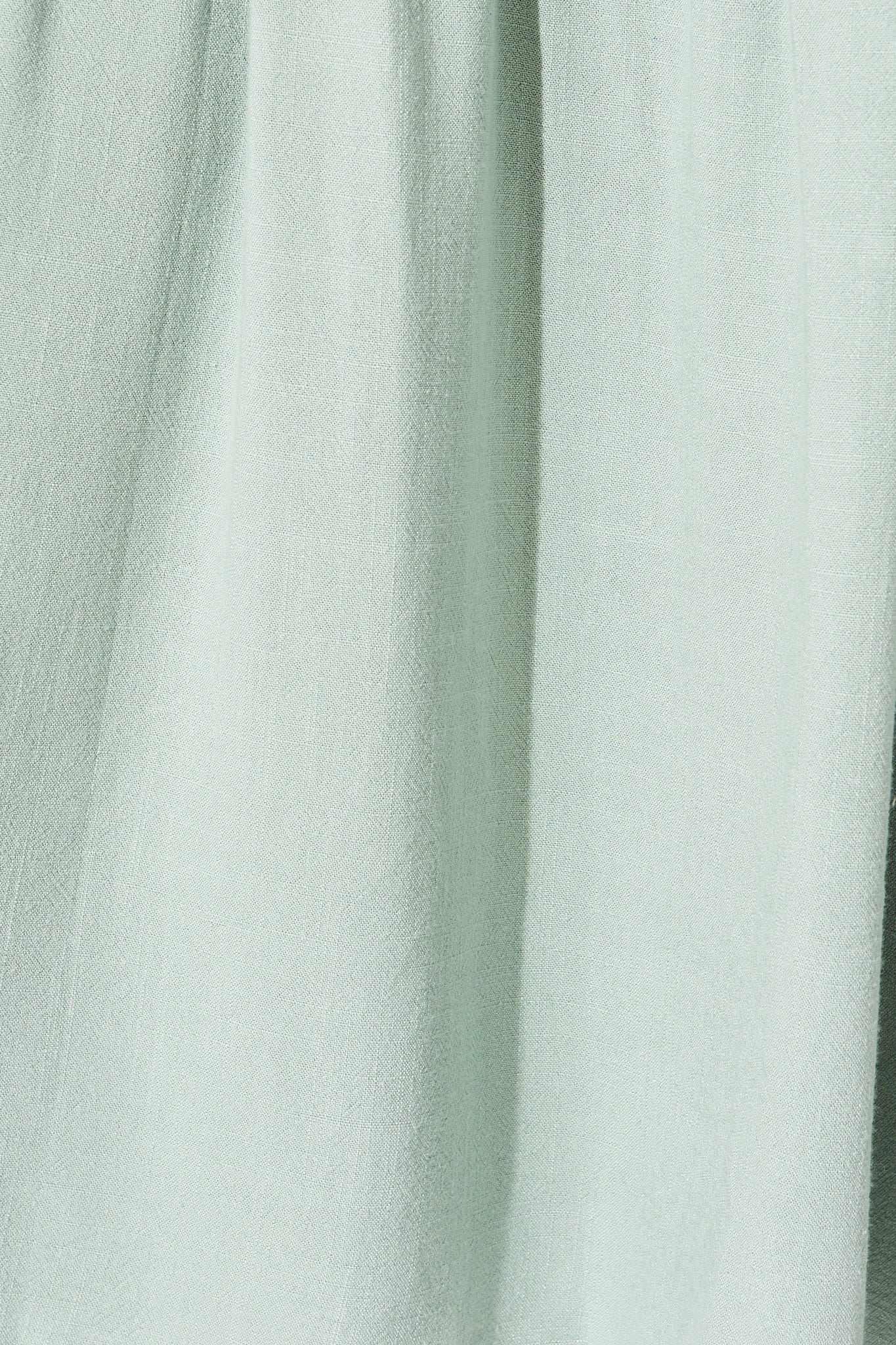 Dusty Teal Colorblock Linen Midi Dress
