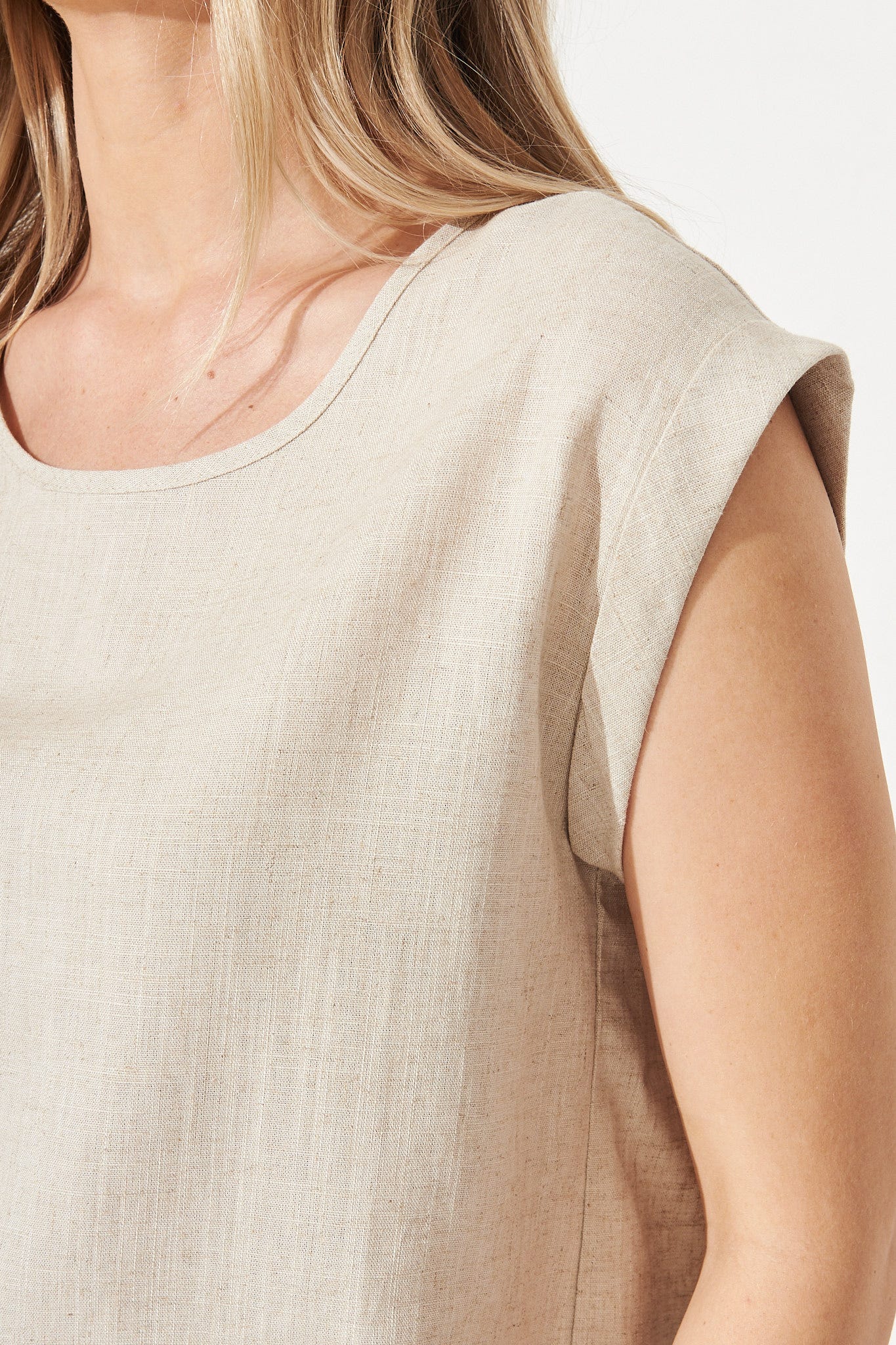 Oatmeal Linen Blend Top