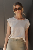 Oatmeal Linen Blend Top