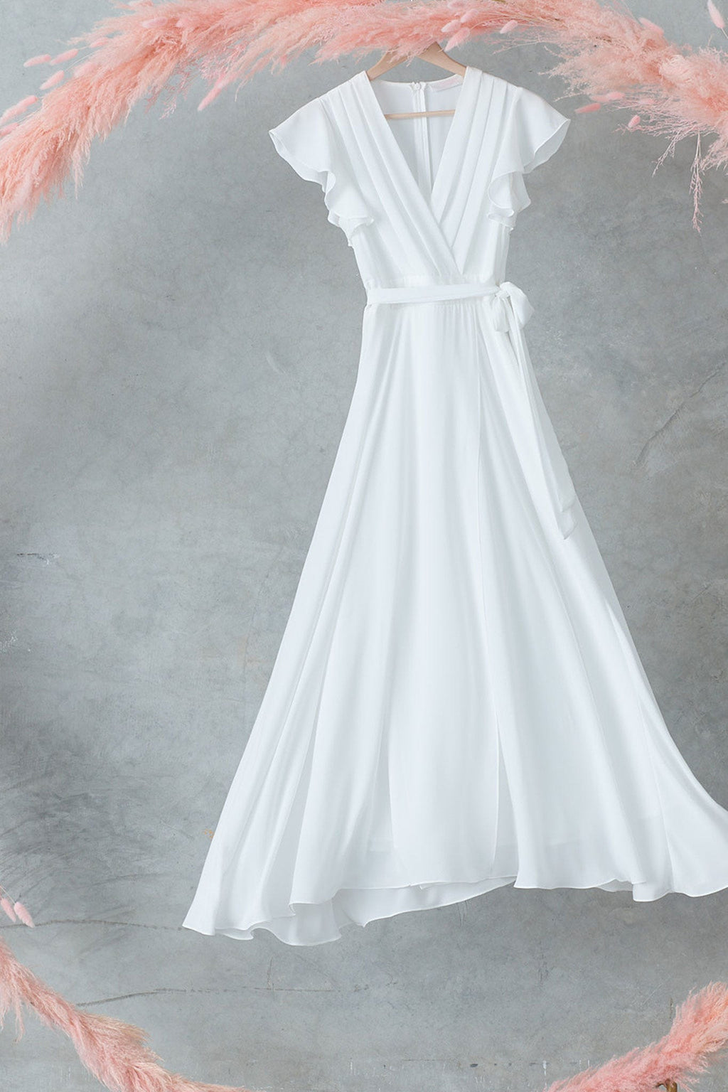 White Chiffon Maxi Dress - Wynter